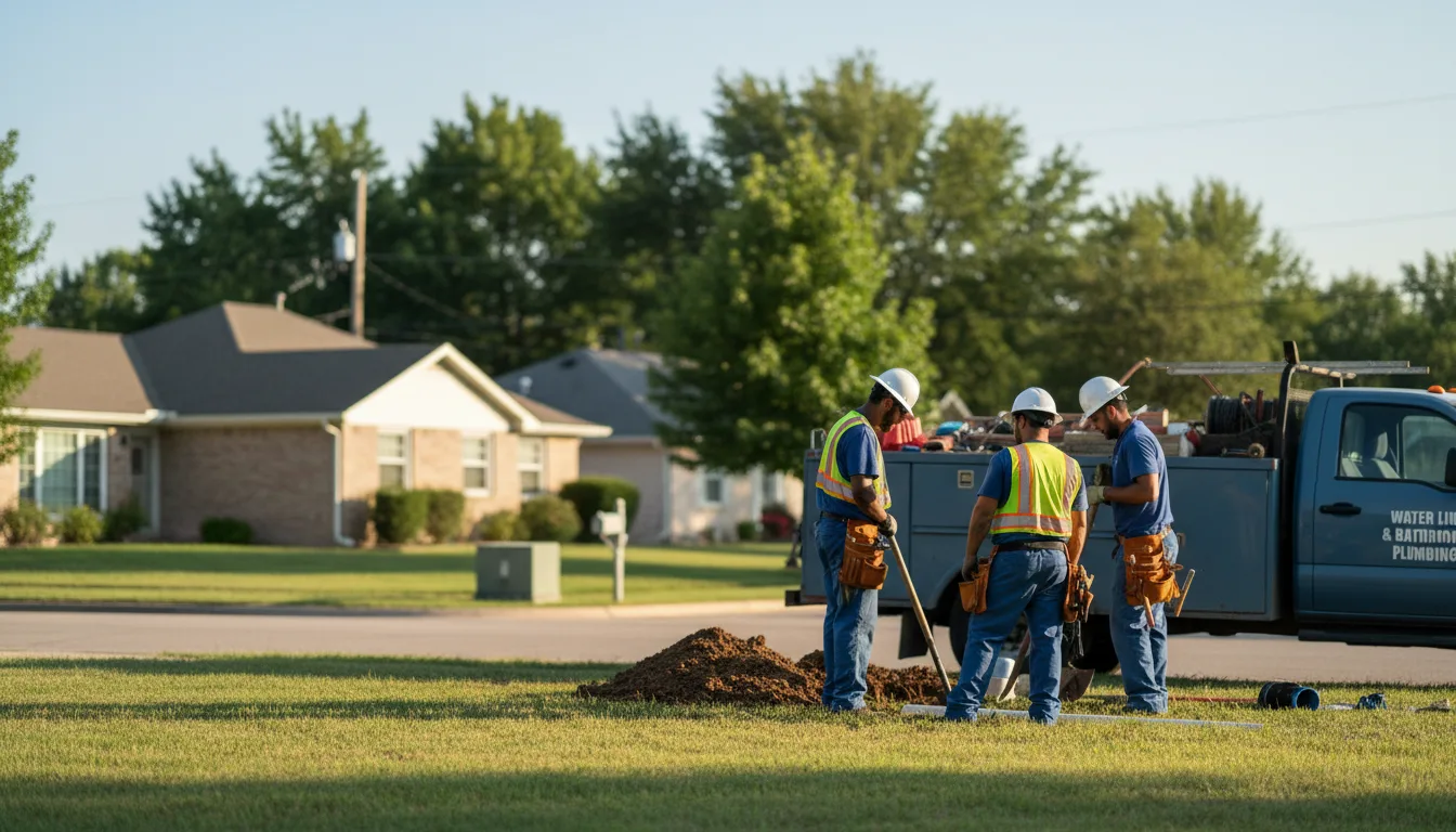 Residential water line and bathroom plumbing service in Dresden, OH